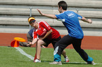 Nyon , dimanche 3 juin 2007 , Colovray , initiation au frisbee , photo Martial Fragniere