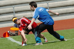 Nyon , dimanche 3 juin 2007 , Colovray , initiation au frisbee , photo Martial Fragniere