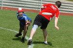 Nyon , dimanche 3 juin 2007 , Colovray , initiation au frisbee , photo Martial Fragniere